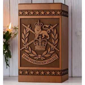 Personalized Rosewood Australian Army Urn: Engraved Military Memorial by AYAANS CREATIONS - Product Image 1