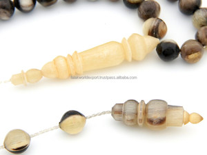 Cuerno Natural hecho a mano Rosario islámico Tasbih cuentas 33/100 cuerno de búfalo cuentas de oración Misbaha tradicional GULF Tasbeeh Tesbih - Product Image 2