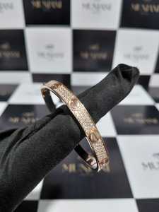 Luxury Screw Motif Moissanite Bangle 925 Sterling <b>Silver</b> Rose Gold Plated Iced Out <b>Cuff</b> <b>Bracelet</b> Unisex Passes Diamond Tester - Product Image 1