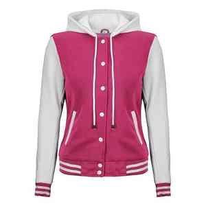 เสื้อแจ็คเก็ตวาร์ซิตี้ลำลองสำหรับผู้หญิงสำหรับฤดูหนาว คอปกและปลายแขนเสื้อแบบริบ ผ้าขนสัตว์ระบายอากาศได้ดี แต่งด้วยหนังแท้ เนื้อผ้านุ่ม - Product Image 2