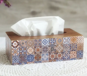 Wooden MDF & Paper Napkin <b>Boxes</b> Digital Printed <b>Tissue</b> <b>Holder</b> for Commercial Usage in Kitchen Home Restaurants Bar - Product Image 4