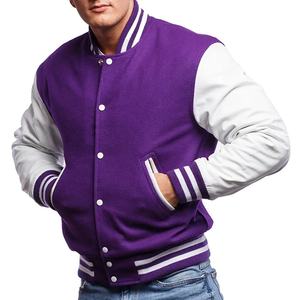 Custom Long Sleeve Men's Baseball Varsity Jacket Men <b>Plain</b> Blank Varsity Letterman Jackets - Product Image 1