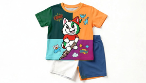 Ensemble de vêtements d'été pour enfants, haut et short respirants, vêtements décontractés légers pour tous les jours, taille personnalisée, personnalisation OEM - Product Image 2