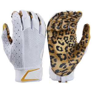 Guantes de fútbol americano personalizados con estampado, hechos de cuero de alta calidad, para venta en línea. - Product Image 1
