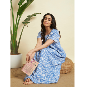 ชุดนอนผู้หญิงผ้าฝ้าย 100% ลายดอกไม้สไตล์วิคตอเรียน ดีไซน์หรูหรา สวมใส่สบาย ระบายอากาศได้ดี เนื้อผ้านุ่มลื่น แขนยาว เหมาะสำหรับฤดูร้อน ฤดูใบไม้ร่วง และฤดูใบไม้ผลิ - Product Image 1