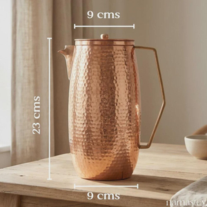 High Demanding <b>Copper</b> Water Pitcher Luxurious Design <b>Copper</b> Water Jug for Home Hotels & Restaurants <b>Utensils</b> Supplies Pitcher - Product Image 3