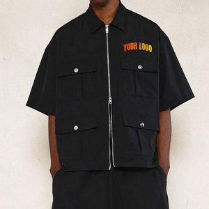 Veste coupe-vent à deux pièces imprimée sur mesure, coupe classique, plusieurs poches, fermeture éclair, 100% coton, écologique, respirante, streetwear - Product Image 3