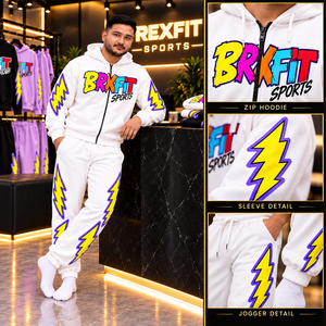 ชุดวอร์ม Rexfit sports 2026 รุ่นสั่งทำพิเศษสำหรับผู้ชาย สีขาว เสื้อฮู้ดซิป กางเกงจ็อกเกอร์ ชุดกีฬา ชุดออกกำลังกาย ชุดลำลอง ชุดแอคทีฟแวร์ - Product Image 6