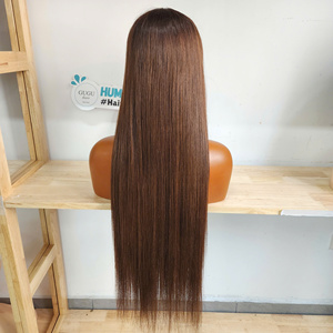 Perruques 100% Cheveux Humains Vierges Vietnamiens Double Drawn, Perruque à Fermeture en Dentelle Transparente 5x5 Sans Colle, Lisse Baguette 30 Pouces, Densité 200 - Product Image 4