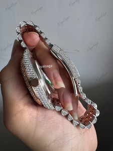 Reloj de Hombre de Alta Calidad Personalizado, Mecánico, con Cristal de Zafiro, 41 mm, Acero Inoxidable, Completamente Cubierto de Diamantes Moissanite VVS - Product Image 4