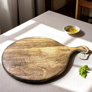 Nueva Tabla de Charcutería de Madera de Acacia Sostenible, Plato para Servir Queso con Diseño de Asa, 1.5 cm de Grosor, Apta para Lavavajillas, Juego de Cuchillos - Product Image 1