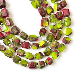 Cuentas facetadas de turquesa verde rubí Mohave de 5x7-6x8MM, cuentas de cobre turquesa pulidas de 8 pulgadas para fabricación de joyas, venta al por mayor - Product Image 5