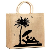 Sac fourre-tout en jute extra-large écologique avec fermeture à bouton, motif lapin de Pâques, haute qualité, imperméable, logo personnalisé pour les achats promotionnels