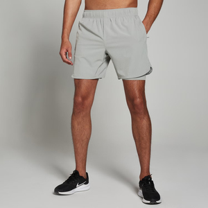 Pantalones Cortos Deportivos 2 en 1 para Hombre, Pantalones Cortos de Compresión para Correr, Entrenamiento, Fitness, Color Gris Claro, Logotipo Personalizado, OEM, Venta al por Mayor - Product Image 1