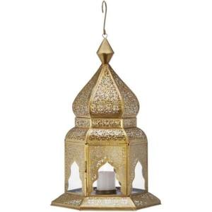 Lanterne marocaine en métal pour le Ramadan, décoration suspendue, résistante à la chaleur, couleur or, écologique, lanterne de luxe, vente chaude - Product Image 1