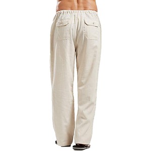 <b>Men's</b> High Straight Fit Fleece <b>Lined</b> Canvas <b>Trousers</b> Wide Leg Casual Pants Relaxed Comfortable Street Style Everyday Fashion - Product Image 2