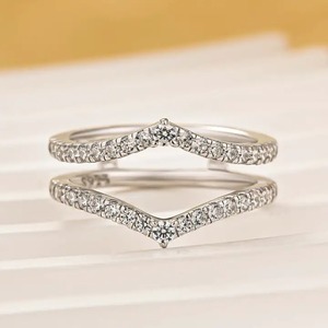 Trendy 925 Moissanite Diamond Vintage Engagement <b>Ring</b> Enhancer Wedding Band In Sterling <b>Silver</b> in White Gold Plated. - Product Image 3