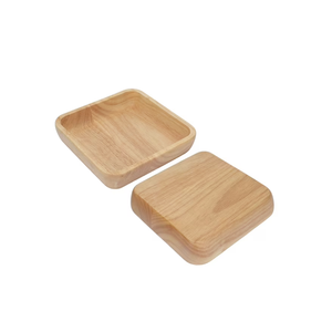 Square Wooden Fruit Salad Bowl Fruit Cake Snack Plates Tableware Simple Tea Dessert Snack bowl use for sale - Product Image 3