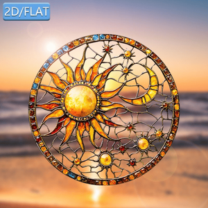 CIFbuy Acrylic Sun Moon <b>Window</b> Clings Colorful <b>Light</b> Catcher Hanging Ornament for Home Garden Decor TikTok for Temu Pick Serv - Product Image 1