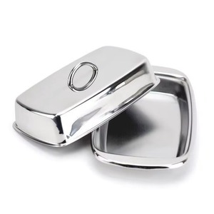 Beurrier simple en métal argenté pour la cuisine, la table à manger, le rangement du beurre, le service et une utilisation polyvalente – Vaisselle élégante - Product Image 2