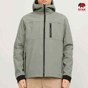 Ryan เสื้อแจ็กเก็ตมีซิปสำหรับผู้ชายเสื้อแจ็กเก็ตซอฟต์เชลล์ดีไซน์ตามสั่งพร้อมกระเป๋าโลโก้ออกแบบได้ตามต้องการ - Product Image 3
