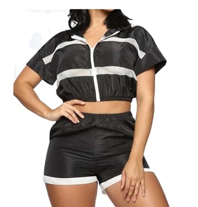 Ensemble short et haut pour femme, coupe classique, prix abordable, faible MOQ, couleur unie, vêtements décontractés, manches courtes, ensemble deux pièces en coton pour femmes - Product Image 2