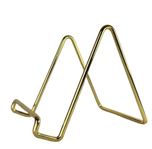 Minimalist Brass Floor Mount <b>Easel</b> Stand Geometric Shape Durable Indoor Entryway Home Decor - Product Image 2