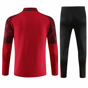 Vêtement de sport unisexe rouge et noir, respirant, à manches longues, col à capuche, séchage rapide, coupe ample, 100% coton, pour l'automne - Product Image 4