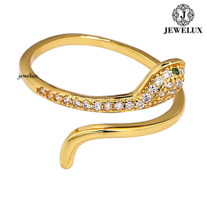 Jewelux Women's Gold Plated Diamond <b>Ring</b> Geometric Design Round Brilliant Cut Prong Setting Everyday Wear - Product Image 3