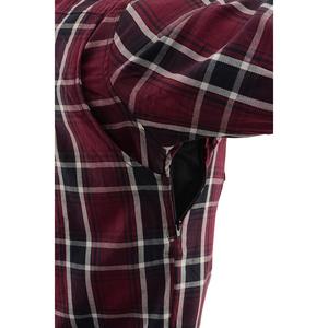 <b>Men</b>’s <b>Burgundy</b> Black Plaid Flannel <b>Shirt</b> Heavyweight Long Sleeve Workwear Dual Chest Pocket Checkered Outdoor Casual OEM Custom - Product Image 6