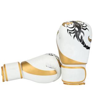 Guantes de Boxeo de Piel Sintética PU Impermeables con Logotipo Personalizado, con Cierre de Velcro y Cordones, para Entrenamiento de Sparring de Muay Thai para Adultos, 10oz 16oz - Product Image 3