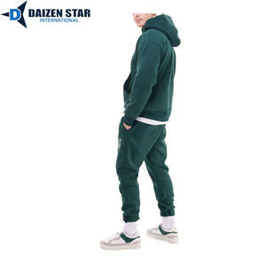 Chándal Deportivo de Forro Polar, Color Sólido, con Capucha y Cierre de Cordón, Ecológico, Transpirable, 100% Algodón, Unisex para Adultos - Product Image 3