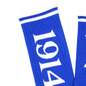 Phi Beta Sigma Royal Blue Crew <b>Socks</b> Greek Letter 1914 <b>Socks</b> White Detail Fraternity Apparel Comfortable Knit <b>Socks</b> - Product Image 2