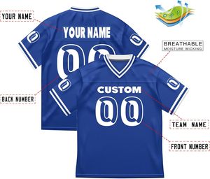 ผู้จัดจำหน่ายเสื้ออเมริกันฟุตบอลที่ทนทาน ผลิตจากโพลีเอสเตอร์ตาข่าย พิมพ์ลายระบายอากาศได้ดี รับผลิตตามแบบที่ต้องการ พร้อมบริการ OEM ODM สำหรับชุดทีม - Product Image 2