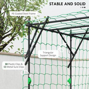 Arco da Giardino in Metallo Nero Alto 2,23 m con Rete per Piante Rampicanti, Supporto per Ortaggi e Cetrioli - Product Image 6