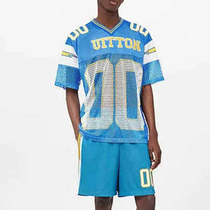 T-shirt de sport personnalisé uniforme pour hommes, maillot de football américain à manches courtes, grande taille - Product Image 5