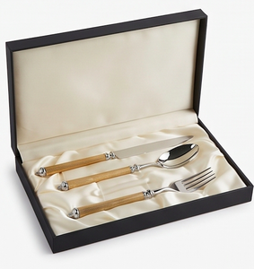 Elegante Juego de Cubiertos de Acero Inoxidable con Mangos de Madera, Acabado Espejo de Alta Calidad, Apto para Lavavajillas, para Vajilla de Boda - Product Image 6