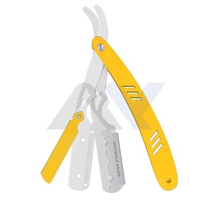 Rasoir droit classique léger en acier inoxydable pour hommes, rasoir de barbier à verrouillage pivotant avec lames à bord simple, professionnel - Product Image 3