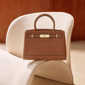 Sac messager pour femme en cuir véritable fait main, rétro, bandoulière, fermeture éclair sécurisée, motif losanges, logo, durable, décontracté, voyage - Product Image 5