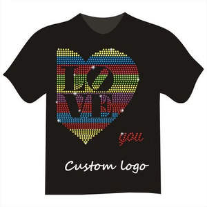 Camiseta Lisa para Hombre, 180 GSM, Tejido de Punto, Cuello Redondo, Manga Corta, Personalizada con Pedrería, Estilo Hip Hop, Logotipo Impreso - Product Image 6