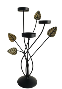 ชั้นวางต้นไม้โลหะในร่มทันสมัย 4 ชั้น พร้อมดีไซน์ใบไม้สวยงาม - Product Image 3