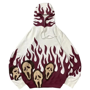 Sudadera con Capucha para Hombre, Estilo Hip Hop, Casual, Holgada, con Efecto Desgastado, Manga Larga - Product Image 1