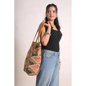 Bolso Tote de Algodón Kantha Estilo Boho, Hecho a Mano, Vintage, Bolso de Compras Indio, Bolso de Hombro Reutilizable para Mujer - Product Image 3