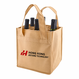 Customized Reusable 6-Pack Polypropylene Non-Woven Beer and Wine <b>Bottle</b> <b>Carrier</b> Reusable Shopping Bags for 6 <b>Bottles</b> - Product Image 2