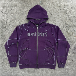 Nouveau design REXFIT SPORTS Sweat-shirt zippé en molleton 100% coton pour homme, personnalisable, avec logo sur le devant, poche, style sportif, vêtement d'automne, coupe ample - Product Image 6