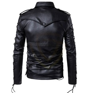 Custom Stylish High Quality Men's Motorcycle Leather Jacket for Winter <b>New</b> Zipper Style with Front Logo Leather Jacket - Product Image 3