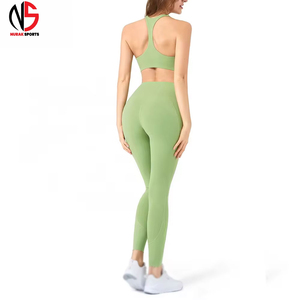 <b>Low</b> MOQ Custom Solid Elastic Waist <b>Top</b> Quality 2-Piece Water Resistant Yoga Legging Set for Women Fitness Wear At NURAK 's 2026 - Product Image 3
