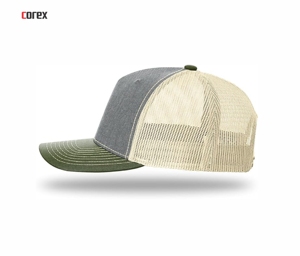 Casquette Trucker en Maille Personnalisable 5 Panneaux Ajustable Respirante Imperméable Décontractée pour Adultes Printemps-Été Unisexe Vert Olive Gris Beige - Product Image 3