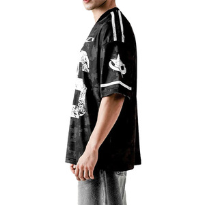 Maillot de football américain noir de qualité supérieure, col en V, motif camouflage, chemise de sport, logo personnalisé, service OEM, marque privée, vente en gros - Product Image 6
