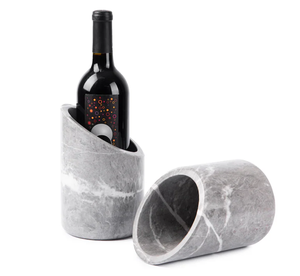Refroidisseur de bouteilles de vin et whisky rond antique en marbre de luxe, écologique, pour une rétention optimale de la glace, articles de bar personnalisés pour fêtes - Product Image 2
